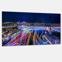 A Flurry of Ferries - Limited Edition Fine Art Acrylic Print of Sydney Harbour at Night