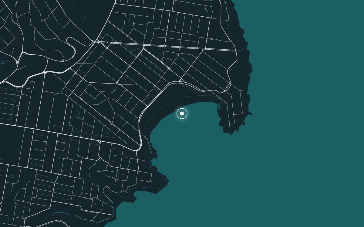 Map of Bondi Beach, where Bondi Beach from Above was photographed