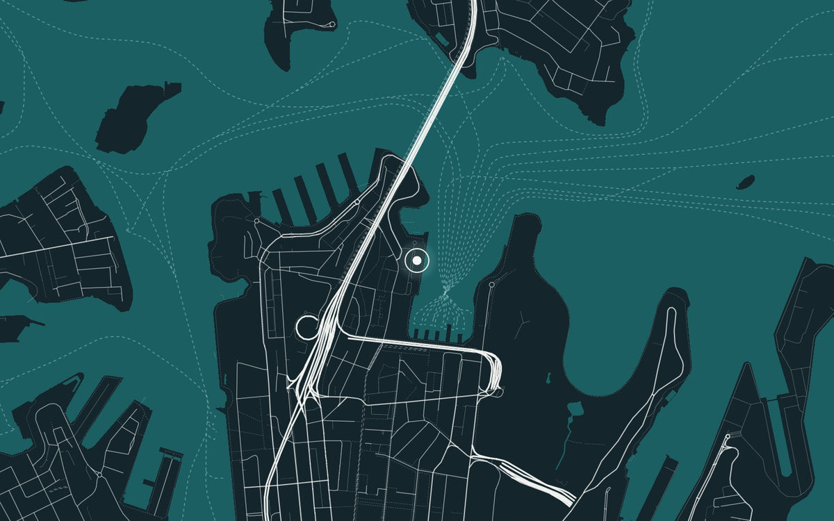 Map of Sydney Harbour, where SOH Grail was photographed