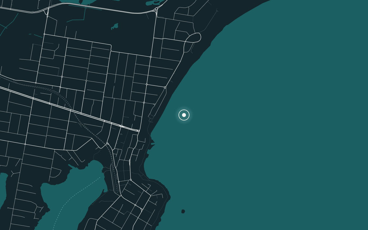 Map of The Wall, where Wall Surfers was photographed