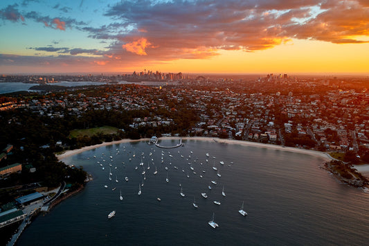 Balmoral Beach & the City at Sunset - Kess Gallery