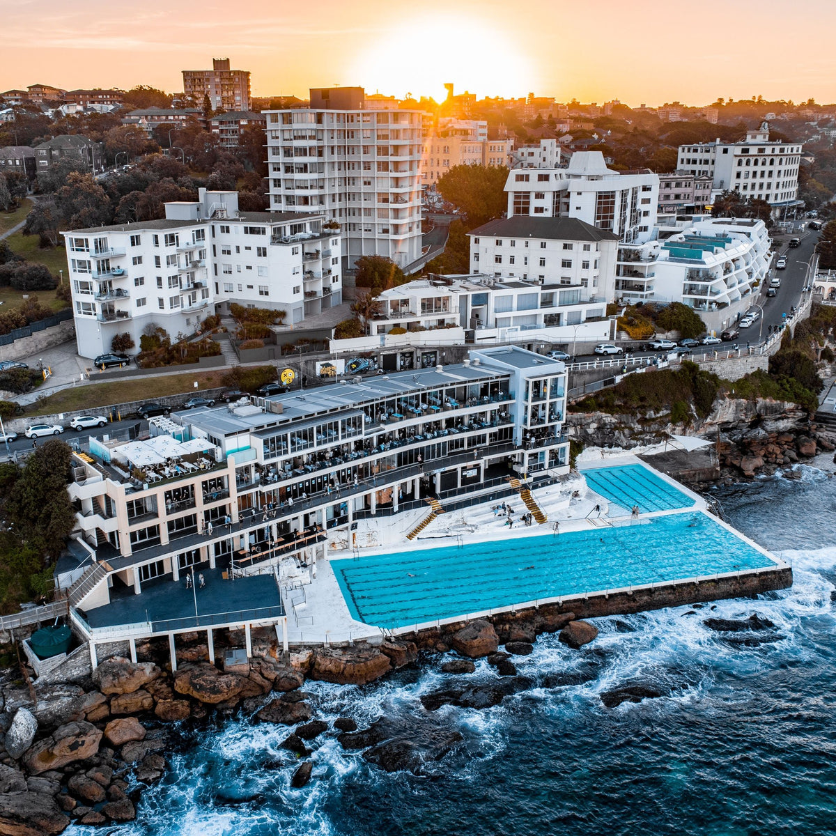 Bondi Icebergs Pool Sunset - Kess Gallery