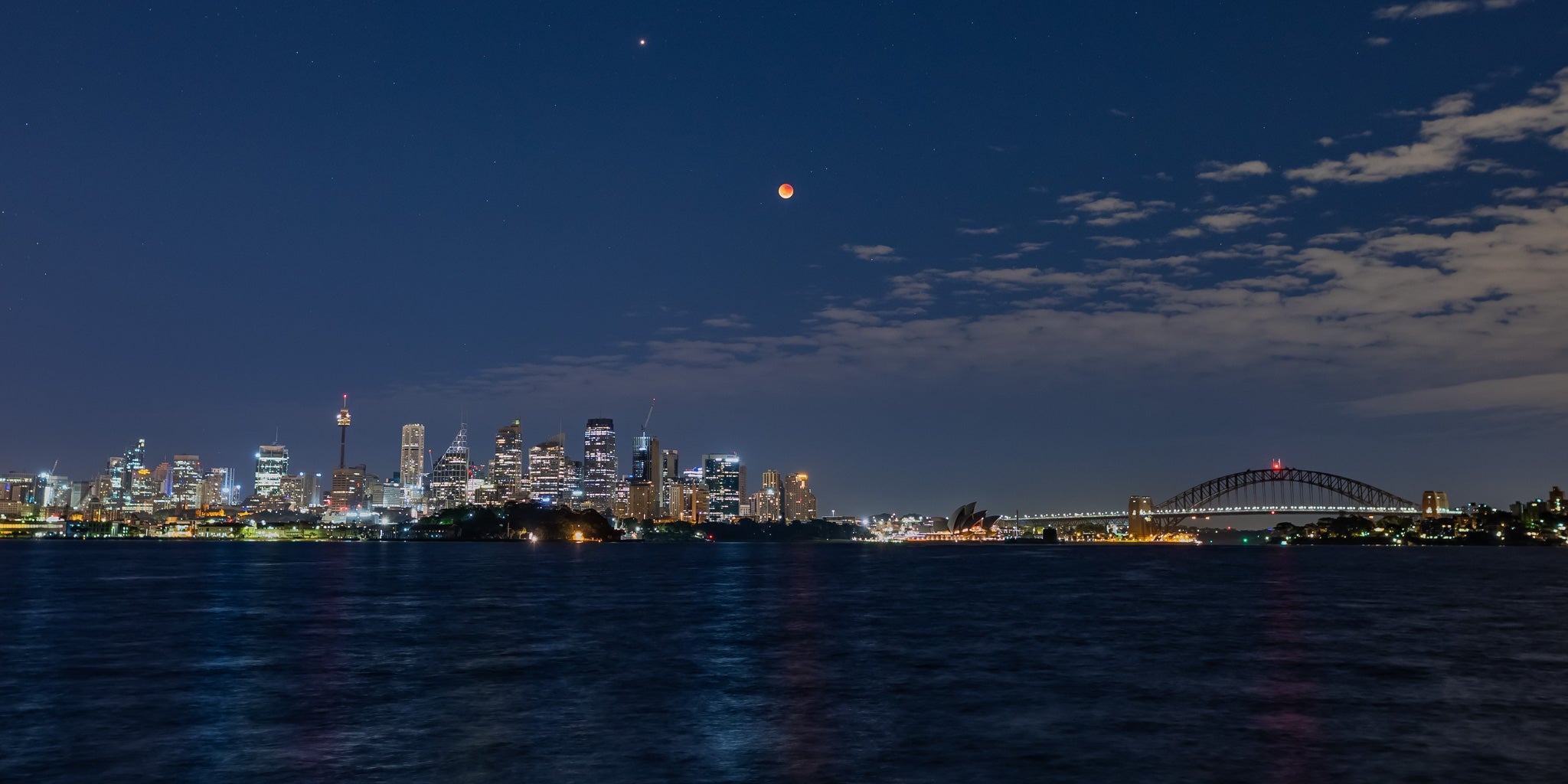 Lunar Eclipse Sydney Harbour