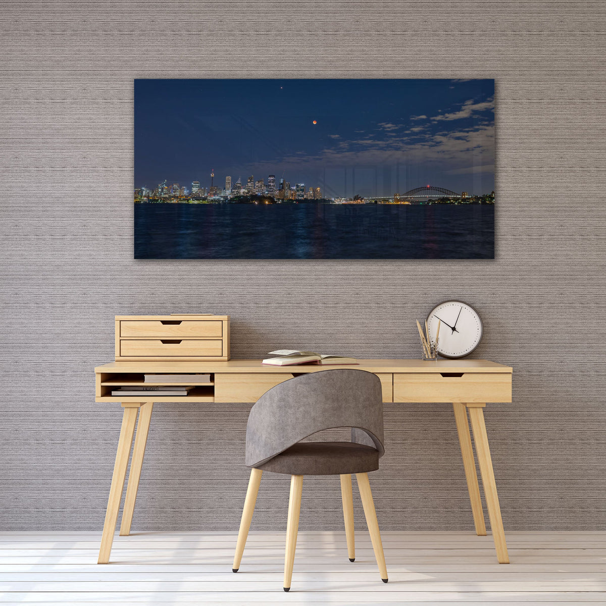 Lunar Eclipse Sydney Harbour - Kess Gallery