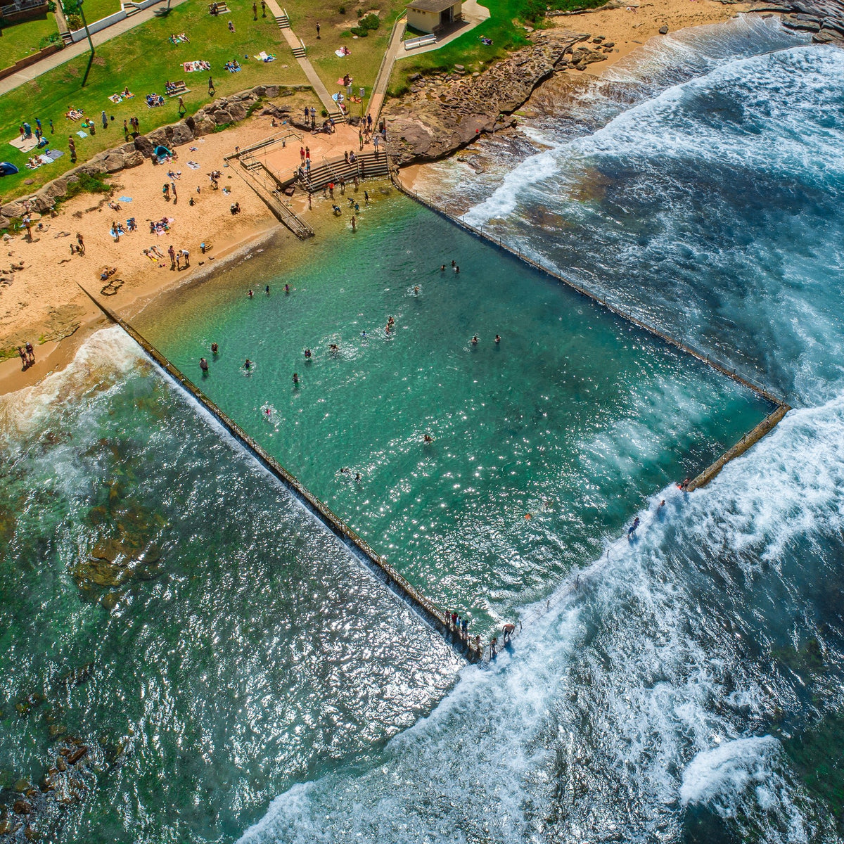 Shelly Beach Pool I - Cronulla Aerial Print – Kess Gallery